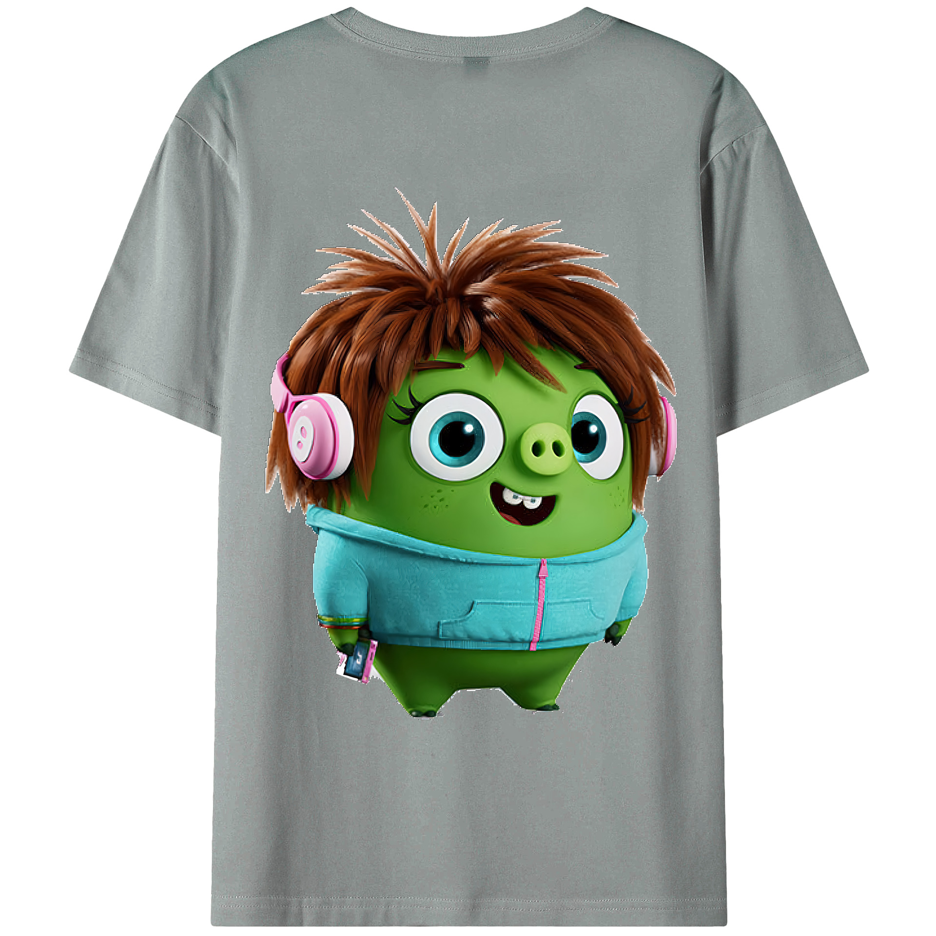 （画像用） Angry Birds アングリーバード 綿100％ メンズ半袖Tシャツ（バックプリント） 通気性